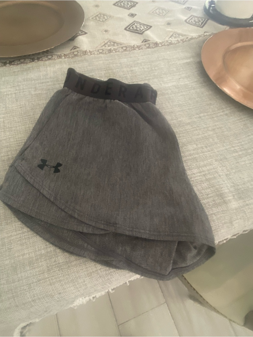 Under Armour Women's Gray Athletic Skort with Branded Waistband